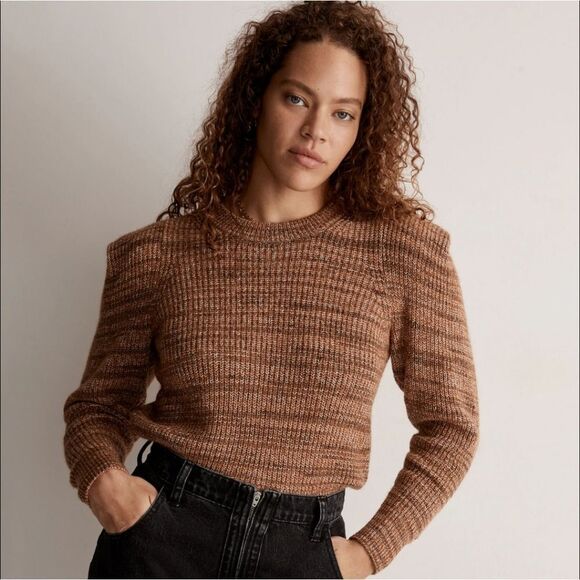 Madewell Sweaters - Madewell Brown Space-Dyed Prentess Wool Alpaca Blend Sweater - Size Small